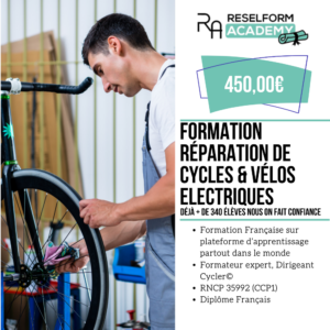 Reselform Academy - Formation Réparateur de vélo cycle musculaire ou electrique a distance partout dans le monde