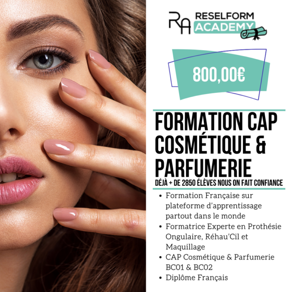 Reselform Academy - Formation prothesiste ongulaire - rehaussement de cils - maquillage partout dans le monde a distance